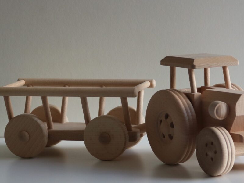 Farm Tractor With a Hay Trailer (2563)