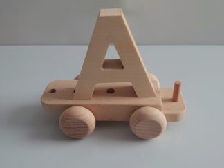 Wooden Letter "A" on Small Train Carriage- Part of the Letter Train Collection