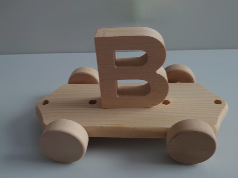 Wooden Letter "B" on Large Train Carriage-Part of the Letter Train Collection