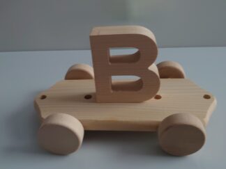 Wooden Letter "B" on Large Train Carriage-Part of the Letter Train Collection