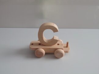 Wooden Letter "C" on Small Train Carriage- Part of the Letter Train Collection
