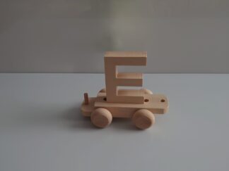 Wooden Letter "E" on Small Train Carriage- Part of the Letter Train Collection