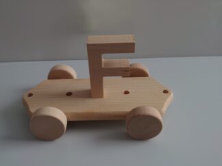 Wooden Letter "F" on Large Train Carriage- Part of the Letter Train Collection