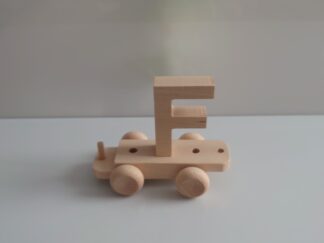 Wooden Letter "F" on Small Train Carriage- Part of the Letter Train Collection