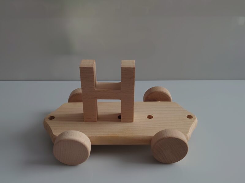 Wooden Letter "H" on Large Train Carriage- Part of the Letter Train Collection