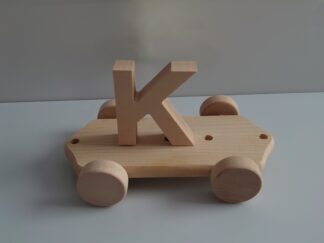Wooden Letter "K" on Large Train Carriage- Part of the Letter Train Collection