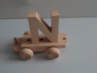 Wooden Letter "N" on Small Train Carriage- Part of the Letter Train Collection