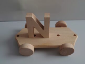 Wooden Letter "N" on Large Train Carriage- Part of the Letter Train Collection