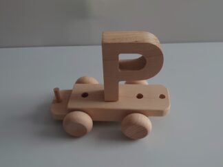 Wooden Letter "P" on Small Train Carriage- Part of the Letter Train Collection