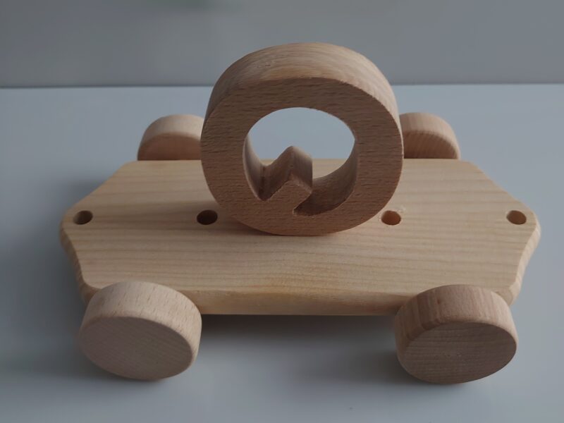 Wooden Letter "Q" on Large Train Carriage- Part of the Letter Train Collection