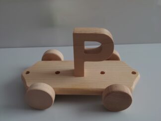 Wooden Letter "P" on Large Train Carriage- Part of the Letter Train Collection