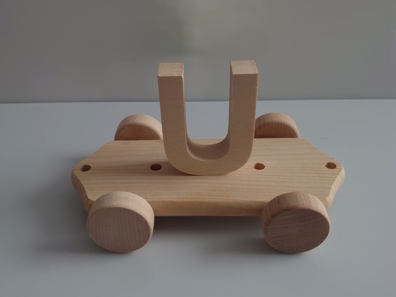 Wooden Letter "U" on Large Train Carriage- Part of the Letter Train Collection