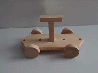 Wooden Letter "T" on Small Train Carriage- Part of the Letter Train Collection