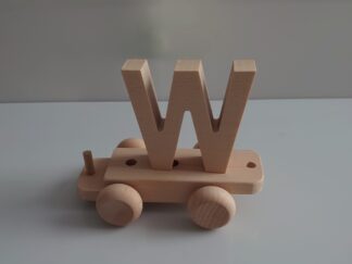 Wooden Letter "W" on Small Train Carriage- Part of the Letter Train Collection