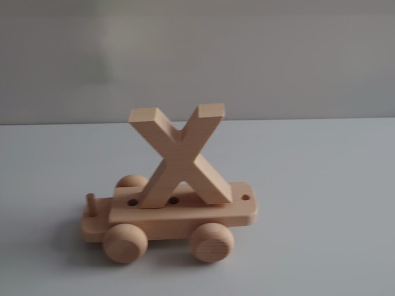 Wooden Letter "X" on Small Train Carriage- Part of the Letter Train Collection