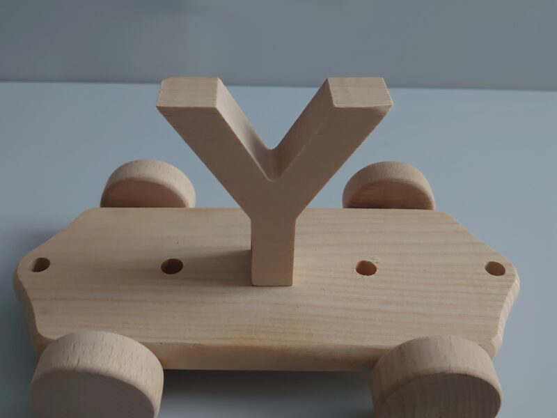 Wooden Letter "Y" on Large Train Carriage - Part of the Letter Train Collection