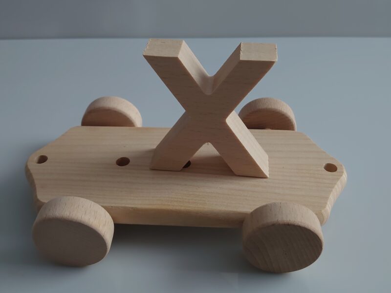 Wooden Letter "X" on Large Train Carriage- Part of the Letter Train Collection