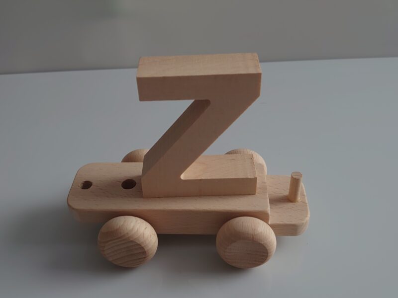 Wooden Letter "Z" on Small Train Carriage- Part of the Letter Train Collection