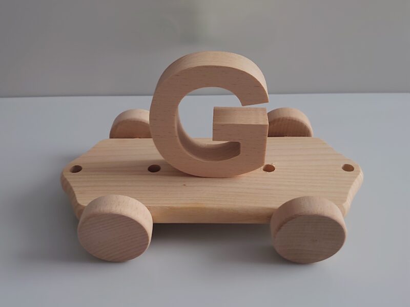 Wooden Letter "G" on Large Train Carriage- Part of the Letter Train Collection
