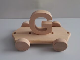 Wooden Letter "G" on Large Train Carriage- Part of the Letter Train Collection