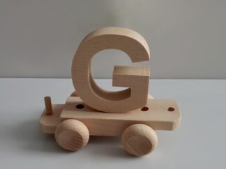 Wooden Letter "G" on Small Train Carriage- Part of the Letter Train Collection