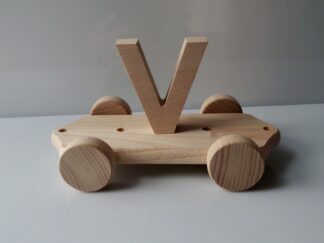 Wooden Letter "V" on Large Train Carriage - Part of the Letter Train Collection