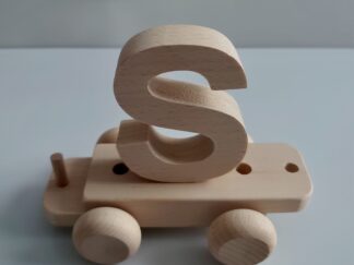 Wooden Letter "S" on Small Train Carriage- Part of the Letter Train Collection