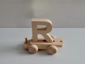 Wooden Letter "R" on Small Train Carriage- Part of the Letter Train Collection